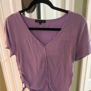 Love Ellie Women's Lavender Button-Down Top